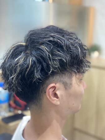 ツイストスパイラルパーマ×ホワイトメッシュ【草加】【メンズ】