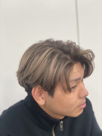 センターパート×バレイヤージュ【草加】【メンズ】