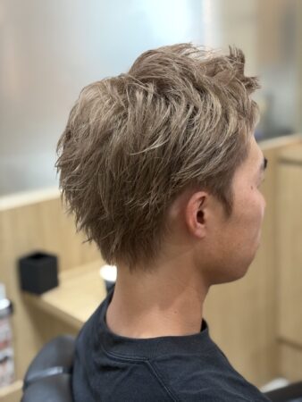 スパイキーショート×ミルクティーベージュ【草加】【メンズ】