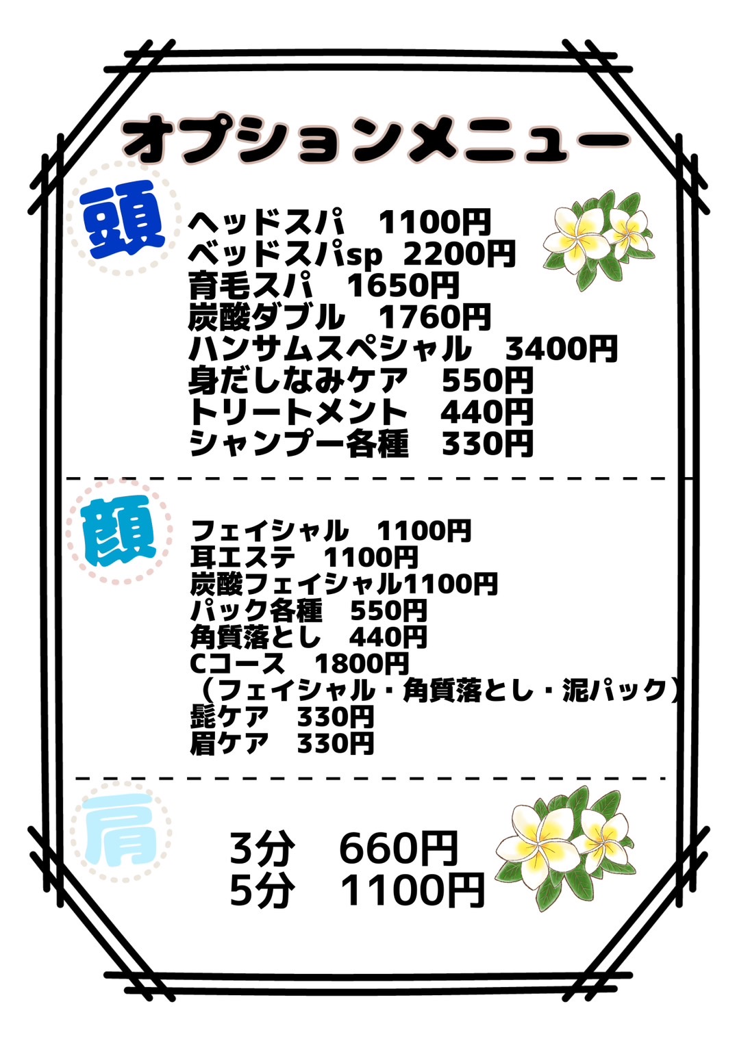 オプションメニュー