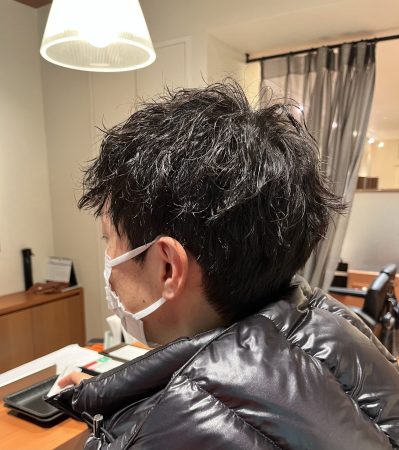 30代40代メンズショート　ツイスパ　波巻き【上尾】