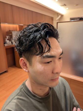 軽さより存在感！強めに決める！かき上げパーマ！