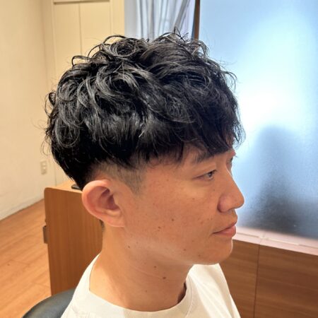 刈り上げ×無造作パーマ、、、