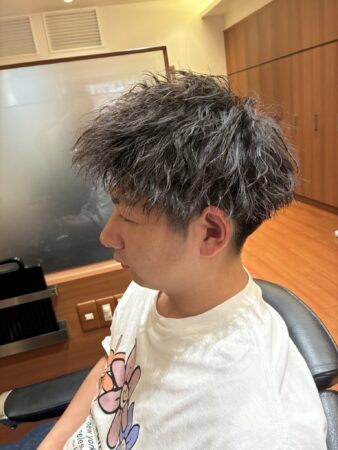 刈り上げツーブロック×ツイストスパイラルパーマ