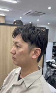 トップふんわり、大人男性のためのナチュラルポイントパーマ【仙台 愛子】