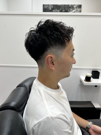 アップバングベリーショート×ツイストスパイラルパーマ