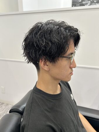 センターパート×縦落ちスパイラル