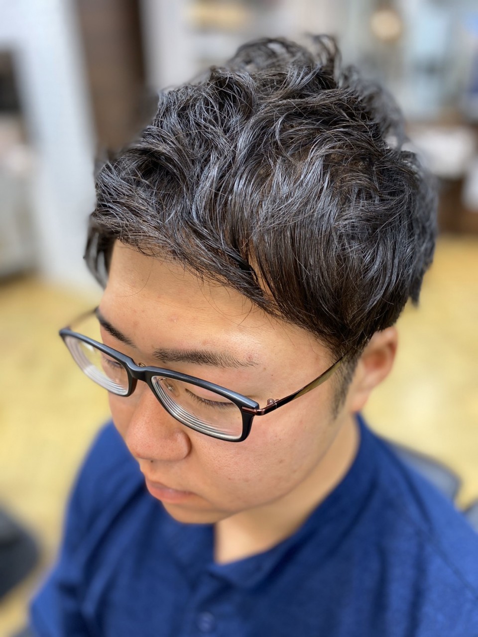 メンズビジネスカジュアルパーマ 来店したお客様のヘアスタイル 理容ハンサム 戸田公園西口店 提携コインパーキングあり メンズビジネスカジュアルパーマ 来店したお客様のヘアスタイル 理容ハンサム 戸田公園西口店 提携コインパーキングあり